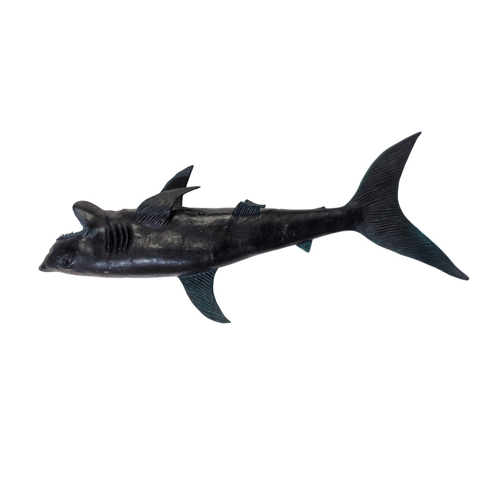Vintage 1975 Imperial Great White Shark Toy Figure Black Hong Kong 12 Inch
